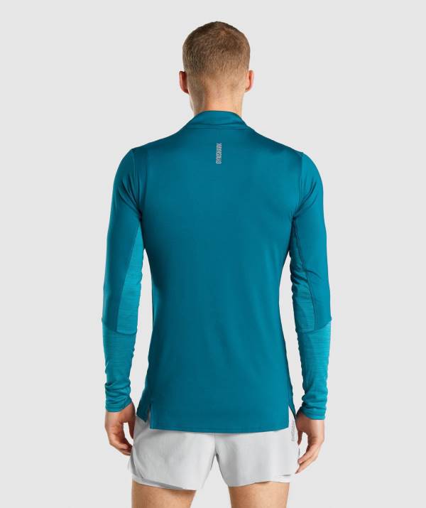 Panske Pulovre Gymshark Speed 1/4 Zip Tyrkysové | IU6409512